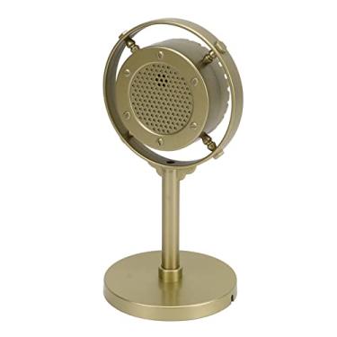 Imagem de GLOGLOW Suporte de Microfone de Plástico Estilo retrô Com Base, Design Vintage para Fotografia, Palco, Decoração de Festa, karaokê, Acessório de Desempenho Clássico Leve de 1,8 Onças (Ouro)
