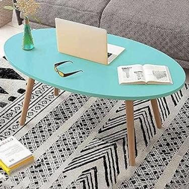 Imagem de Mesa Lateral, Mesa Redonda, Mesa De Lanche Para Apartamento Pequeno, Mesa De Centro Adequada Para Sala De Estar, Quarto, Armazenamento Em Casa/,Azul,80x40x42cm,Constructive23