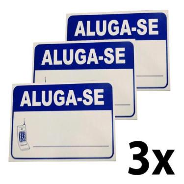 Imagem de Kit 3 Placa Pvc Aluga-se Auto-adesiva Jaime