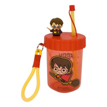 Imagem de Zonacriativa - Copo Canudo Flip Harry Potter Warner 500ml | Plástico bpa free, alça e aplique 3D | Ideal para hidratação infantil na escolinha de magia