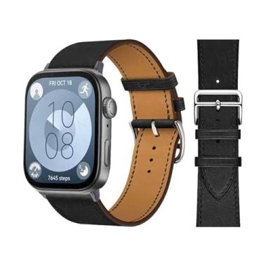 Imagem de DFAMIN Pulseira retrô para Huawei Watch Fit 3 pulseira de couro bovino italiano de substituição rápida correa pulseiras de relógio para Huawei Fit 3 Fit 2 Watch (preta B02, serve para 2)