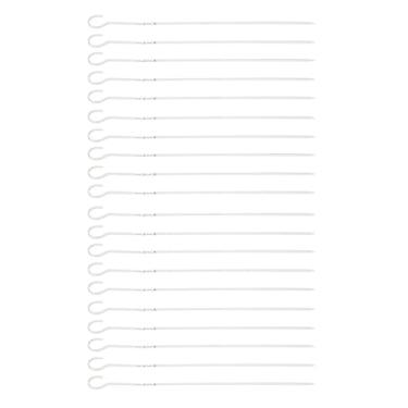 Imagem de 20 pçs espetos de grelha plana espetos kabob aço inoxidável engrossado anti rolo 9 figura alça reutilizável grill acessório