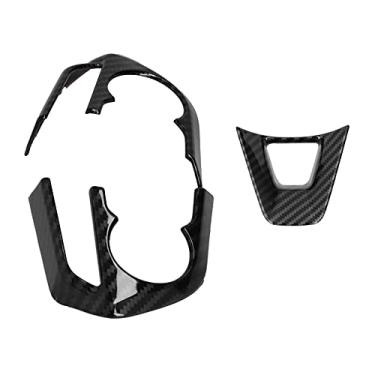 Imagem de KIMISS 3 Pçs Capa de Acabamento do Volante-decoração Estilo Fibra de Carbono para Ajuste para 2019-2021-estilo Interior e Proteção