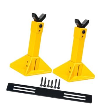 Imagem de oshhni Suporte de macaco para carro RC em miniatura, ornamento autêntico pintado à mão, ferramenta de reparo para manutenção de veículos 1/10 e 1/8, Amarelo