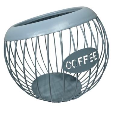Imagem de Porta Cápsulas de Café Universal em Ferro Redonda 20,5 x 18cm (Azul)