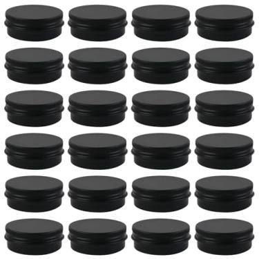 Imagem de ASUNFO 24 latas de alumínio redondas vazias com tampas, recipientes de 28 g com tampas para especiarias, bálsamos de pomada, bálsamo de barba, produtos de higiene pessoal, cremes, maquiagem
