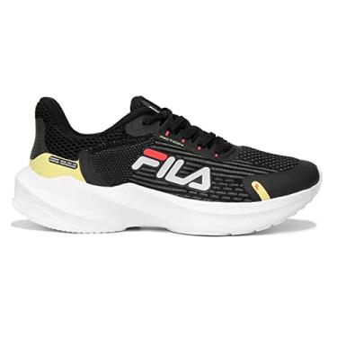 Imagem de Tenis Fila Action, Feminino, Preto/Amarelo Claro/Rosa, 38