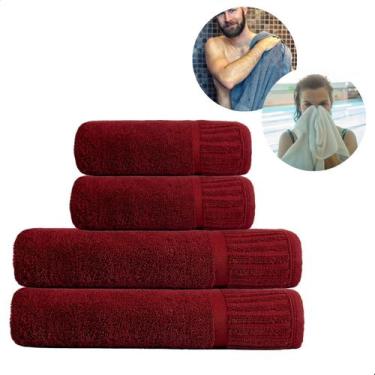 Imagem de Kit Casal Toalhas Macias 2 Banho e 2 Rosto para Banheiro - Bella Enxov