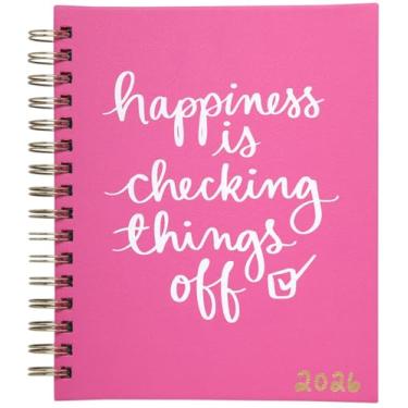 Imagem de WORLD TRAVELER Agenda 2026 semanal e mensal - 18 cm x 21 cm capa dura janeiro dezembro espiral agenda diária 2026 lista de tarefas, tamanho 17 x 21 cm, rosa felicidade