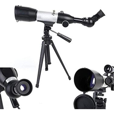 Imagem de pcagfaajmh Telescópio HD, telescópios, para adultos, monóculos astronômicos de alta definição com tripé e localizador para crianças e adultos iniciantes (prata)