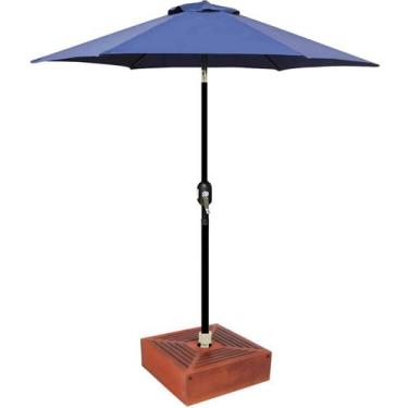 Imagem de Kit Ombrelone Guarda Sol Ipanema 2,5m Articulado Azul com Base Revesti