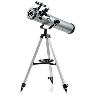 Imagem de pcagfaajmh Telescópio astronômico espacial monocular externo com zoom de 350 x com tripé portátil, zoom monocular externo, telescópio refratador astronômico de 76 mm