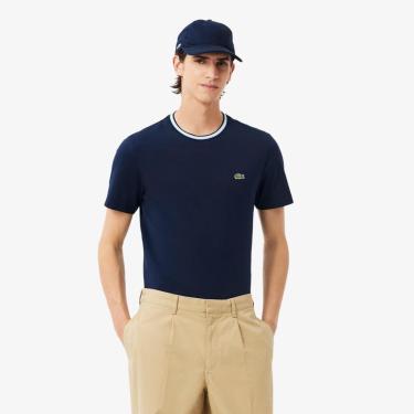 Imagem de Camiseta Lacoste de Algodão com Colarinho Canelado com Caimento Regular Masculina-Masculino
