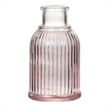 Imagem de Mini Vaso De Vidro Lines Color Decorativo Plantas Flores (Rosa)