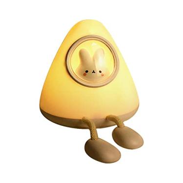 Imagem de Luz de Noite Coelho Fofo com Sensor 2 Modos Brilho Lâmpada Animal Silicone Macio Suporte para Celular Companhia Crianças Bebês Lado da Cama Timer Desl
