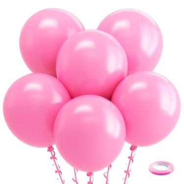 Imagem de Bezente Balões rosa de 45,7 cm – Pacote com 30 balões rosa grandes redondos grandes balões de látex rosa para aniversário chá de bebê revelação de gênero decorações de festa de casamento
