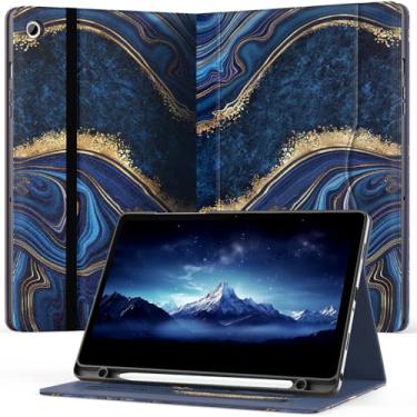 Imagem de OKP Capa para Samsung Galaxy Tab A9 Plus de 11 polegadas 2023, capa fólio de couro PU com suporte multiângulo/bolsos/suporte para caneta, capa de despertar/hibernar automática para tablet Samsung