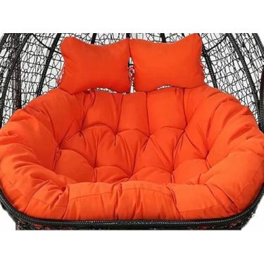 Imagem de Almofada dupla para cadeira suspensa em formato de ovo, almofada de substituição para balanço suspenso em formato de ovo, almofada lavável para cadeira de rede