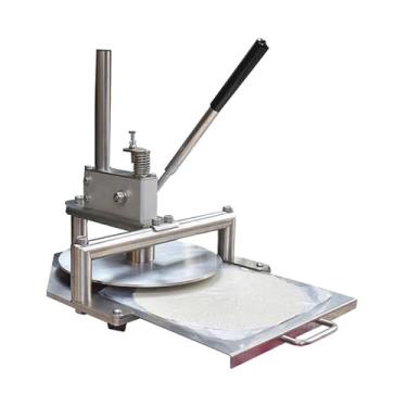 Imagem de Máquina de prensa de massa de pizza de aço inoxidável - Rolo manual de 30 cm para achatar massa sem esforço e crosta de pizza perfeita - Ferramenta de cozinha comercial resistente
