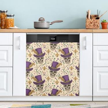 Imagem de ATTX Capa magnética para lava-louças de carnaval | Adesivo decorativo de eletrodomésticos de 58 x 66 cm para armários domésticos e eletrodomésticos (212)