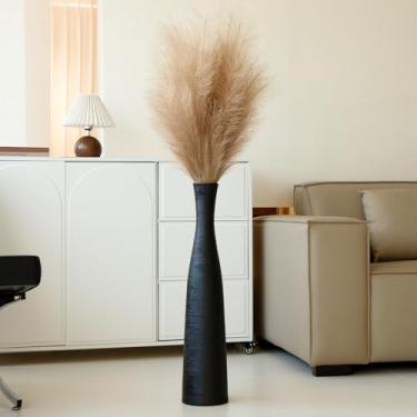 Imagem de Vaso de cerâmica alto, terracota de 73,7 cm de altura, vasos decorativos grandes para decoração rústica moderna boho, decoração de sala de estar, vaso grande para grama dos pampas, flores, flores