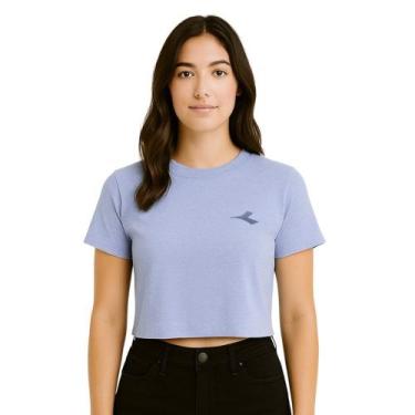 Imagem de Camiseta Cropped Diadora Small Logo Uno Feminina - Azul G, Azul, G