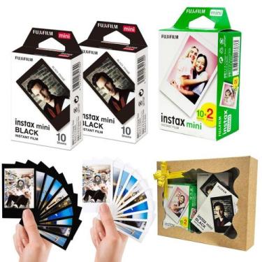Imagem de Filme Instax Mini 20 Fotos + 20 Fotos Black Com Caixa De Presente Blac
