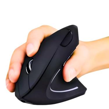 Imagem de Mouse Vertical Wireless Bluetooth Recarregável Diga Adeus às Dores no Pulso – Ideal para Trabalho, Estudos e Home Office