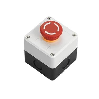 Imagem de Caixa de controle de interruptor de botão de parada de emergência LA38 Caixa de interruptor impermeável de emergência com cabeça de cogumelo prata (15)