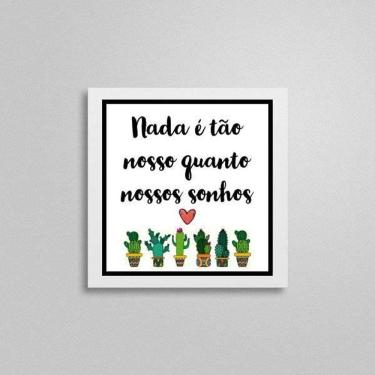 Imagem de Quadro Quadrado Nossos Sonhos Cactos 20X20Cm
