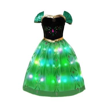 Imagem de Vestido LED Para Meninas Com Luzes Roxo E Verde Fantasia Infantil Para