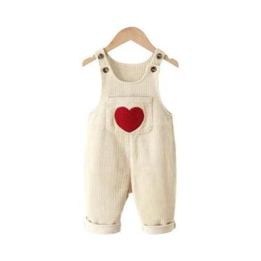 Imagem de Macacão De Corduroy Para Bebês Meninos E Meninas Com Padrão De Coração