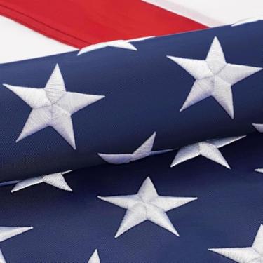 Imagem de Bandeira americana 3 x 4,6 m para exterior: nylon resistente, bandeira dos EUA de vento forte, estrelas bordadas, listras costuradas, ilhós de latão, resistente ao desbotamento e à prova d'água