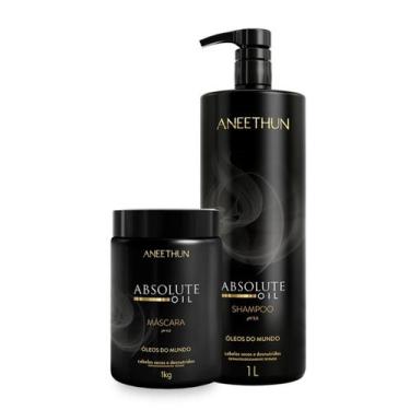 Imagem de Kit Shampoo Oil Absolute e Máscara Hidratante Aneethun Litro