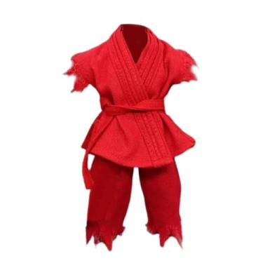 Imagem de Yunhgft Conjunto de Roupas em Miniatura para Figura Articulada em Escala 1:12 (camisa, Calça E Cinto) para Figura Masculina de 15 Cm, Vermelho