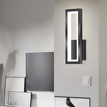 Imagem de Lâmpadas de Parede LED Moderna Minimalista Iluminação de Parede Interior com Interruptor de Toque Metal Acrílico Lâmpada de Parede Decorativa para Sala de Estar Quarto Corredor Escada (Luz Branca