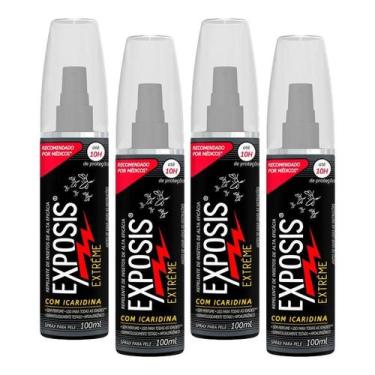 Imagem de Kit 4 Repelente Exposis Extreme Spray Sem Perfume 100ml