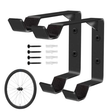 Imagem de Suporte De Parede Para Pneus - 2 Peças Suporte De Aço Resistente - Penduradores Verticais De Roda,Para Amantes De Bicicletas E Colecionadores, Garagem Interior, Estúdio, Oficina,