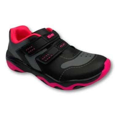 Imagem de Tenis Kidy Menina Infantil Casual 0071670 Preto e Rosa-Feminino