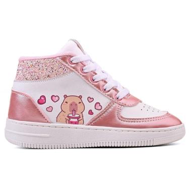 Imagem de Tênis Infantil Botinha Feminino Capivara MInipé Casual Menina Escola Brincar Macio-Feminino