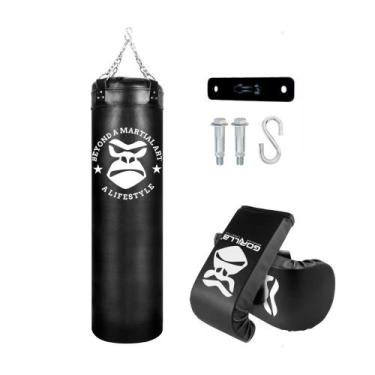Imagem de Kit Saco Pancada Profissional Reforçado 120 Cm + Luva Bate Saco + Supo