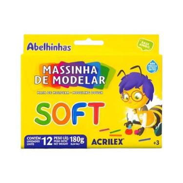 Imagem de Massinha Acrilex Colorida para Atividades Escolares 12 Cores