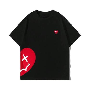 Imagem de Camisetas De Algodão Oversized Vermelhas Para Homens, Camiseta De Verã