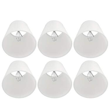 Imagem de GLOGLOW Abajur Lustre Capa de Lâmpada de Parede Com Material de PVC de Tecido de Metal, Transmissão de Luz Suave Sem Brilho para Lâmpada E14 Quarto Sala de Estar Hall Abajur de Tecido de 6 Peças,