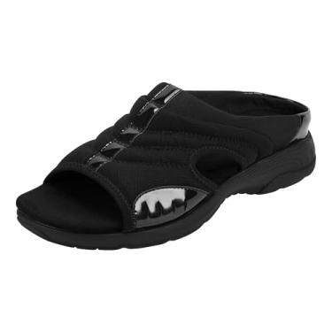 Imagem de Easy Spirit Sandálias Rasteiras Femininas Traciee Sapatos Femininos, Preto 003, 11 Narrow