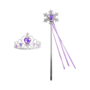 Imagem de Coroa De Princesa Para Meninas, Varinha Mágica, Tiara De Strass Para C