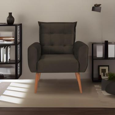 Imagem de Poltrona Decorativa Para Sala De Estar Quarto E Escritorio Dakota Veludo Matrix - Marrom Marrom