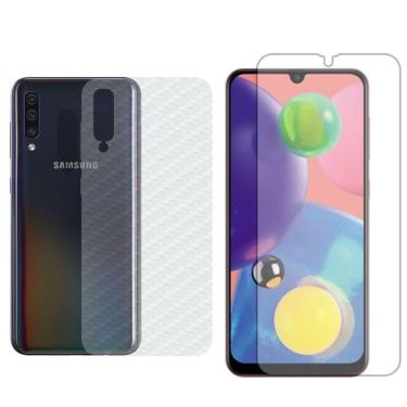 Imagem de Película Hidrogel + Adesivo Fibra De Carbono Para Samsung Galaxy A70 - Transparente