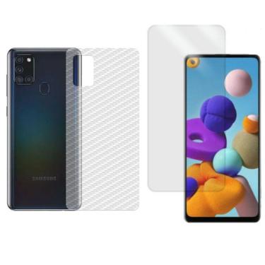 Imagem de Película Hidrogel + Adesivo Fibra De Carbono Para Samsung Galaxy A21s - Transparente