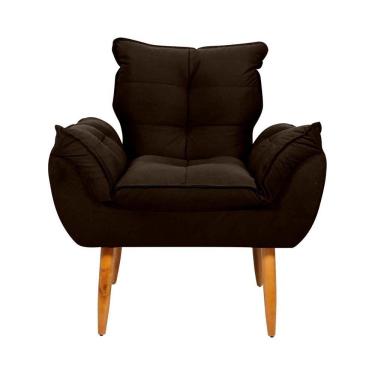 Imagem de Poltrona Opala Tokio Para Descanço Confortável Toquio Matrix Suede Marrom